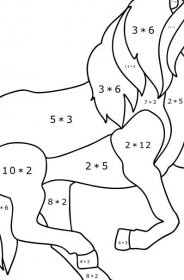 Omalovánka Islandský kůň - Matematická Omalovánka - Násobení pro děti
