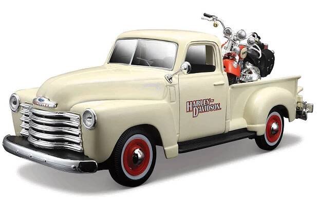 Maisto Harley-Davidson Custom - Chevrolet 3100 Pickup 1950, FLSTS Heritage Springer 2001 1:24