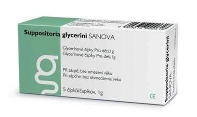 Suppositoria Glycerini Sanova Glycerinové čípky pro děti 1g, 5ks - skladem