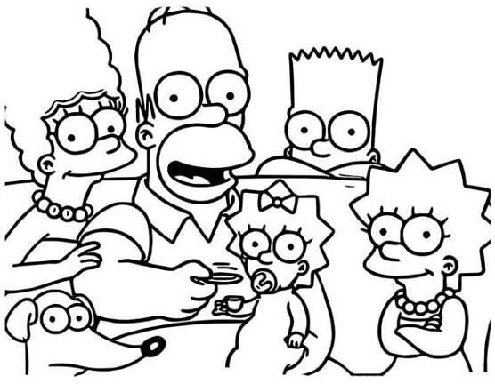 Omalovánka Rodina Simpsonových