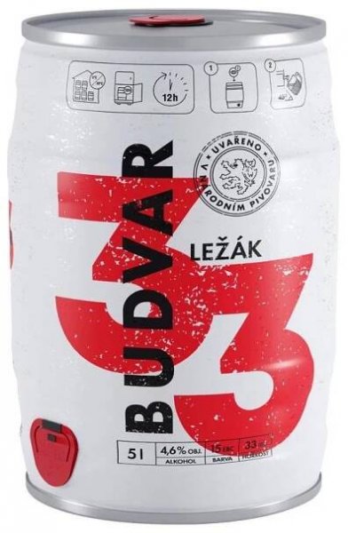 Budweiser Budvar 33 světlý ležák 5l - soudek