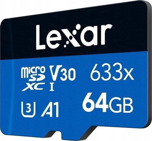 Paměťová karta micro SDHC SDXC Lexar 633 x 64 GB U3 A1, čtení až 100 MB/s