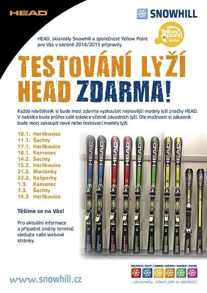 Testování lyží značky HEAD ve skiareálu Mariánské Lázně 1