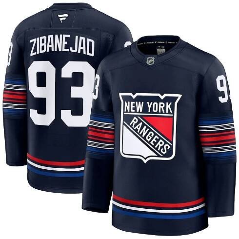 Men's New York Rangers Mika Zibanejad Fanatics Navy Alternate Premium Jersey