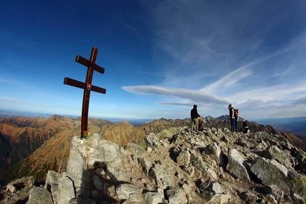 Vrchol hory Kriváň, sestup přes Jamy, Vysoké Tatry, Slovensko