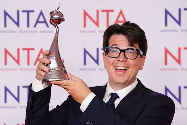 Michael McIntyre after winning the Bruce Forsyth Entertainment Award (Ian West/PA)