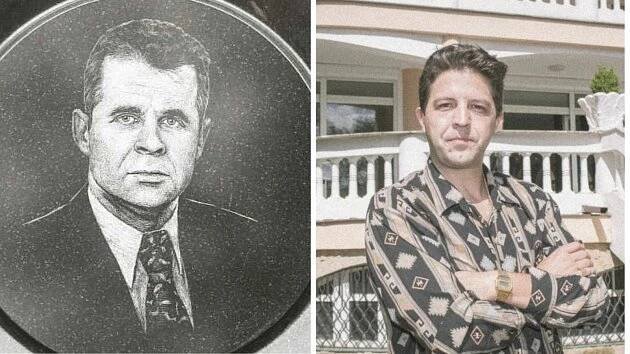 František Mrázek (vlevo); herec Albert Čuba