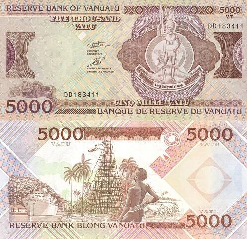 VANUATU 5000 Vatu 2006 P-15 Prefix DD UNC - Sběratelství