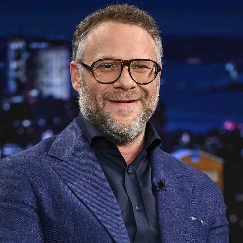 Seth Rogen during an interview on The Tonight Show Starring Jimmy Fallon
