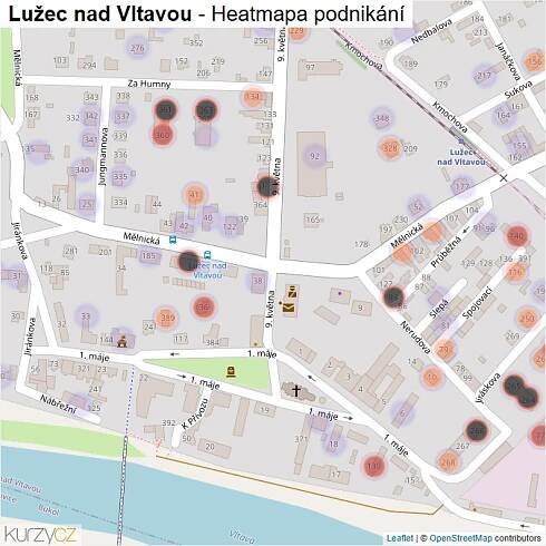 Mapa Lužec nad Vltavou - Firmy v části obce.