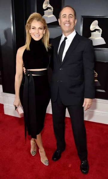 Jessica Seinfeld and comedian Jerry Seinfeld attend the 60th Annual GRAMMY Awards at Madison Square Garden on Jan. 28, 2018, in New York City