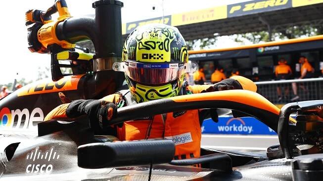 McLaren si letos podruhé zajistil kompletní první řadu, Norris má čtvrtou pole position | Foto: Getty Images / Clive Rose
