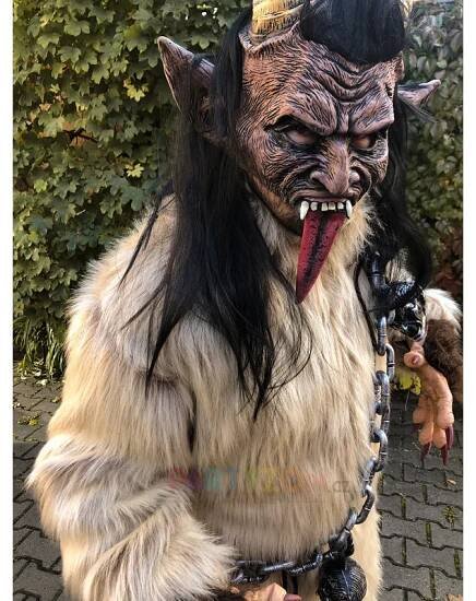 Béžový kostým kožich čert Krampus