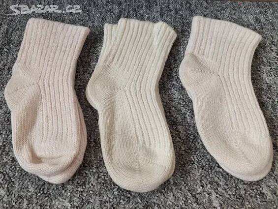 3 ks dětské vlněné ponožky Sibiřky