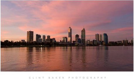 Perth sunset pano - Clint Baker Photography