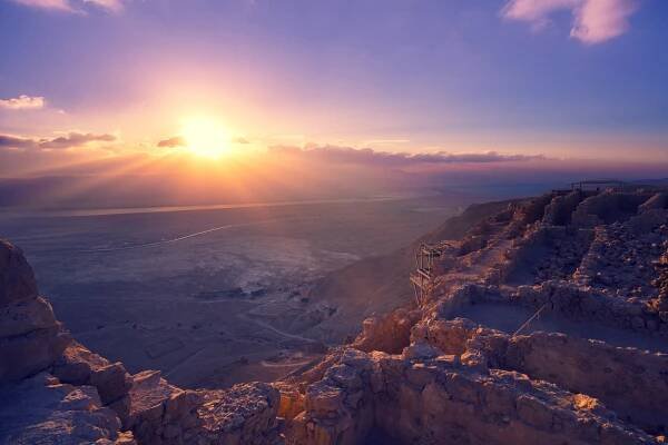 Purple Sunrise Masada Fortress