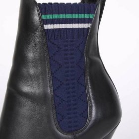 Fendi - Stretch Detail Leather Boots Black 36 | www.luxurybags.cz