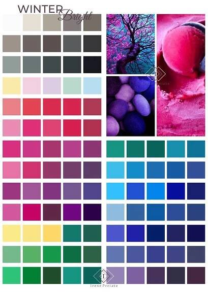 Bright Winter / Inverno Bright o Brillante en 2025 | Colores de invierno, Paletas de colores de invierno, Análisis de color estacional