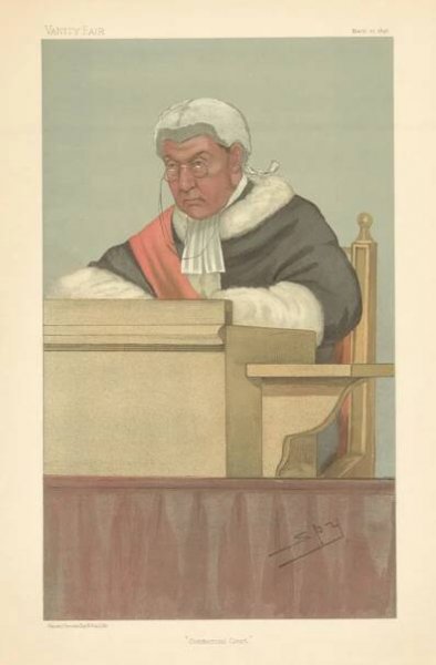 1896.03.12 VANITY FAIR SPY CARTOON James Charles Mathew 'Commercial Court' Judge 1896