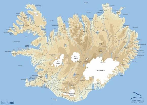 map of Iceland