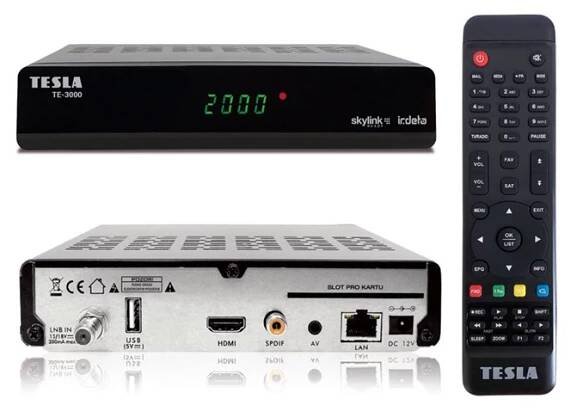 TESLA TE-3000 satelitní přijímač DVB-S2 FastScan certifikace Skylink