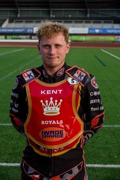 MANCHESTER, UK. JULY 2ND  Alex Spooner  - Kent Iwade Garage Royals during the National Development League match between Belle Vue Colts and Kent Royals at the National Speedway Stadium, Manchester on Friday 2nd July 2021. (Credit: Ian Charles | MI News)