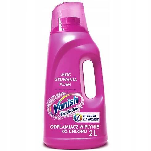 Vanish Pink Oxi Action Color tekutý odstraňovač skvrn pro barevné tkaniny 2L