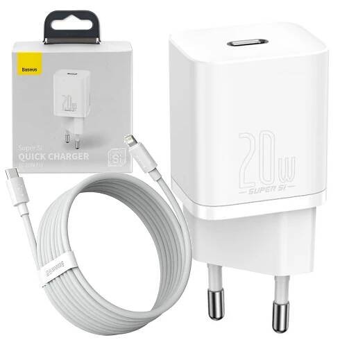 Síťová nabíječka Baseus Apple Lightning, USB typ C pro Apple 3000 mA 20 V TZCCSUP-B02 bílá
