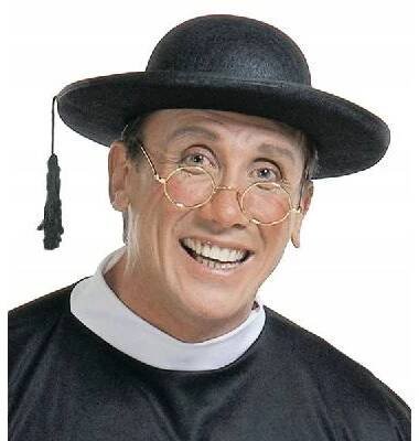 Černý KLOBOUK PASTORA filcový KNĚZ biret