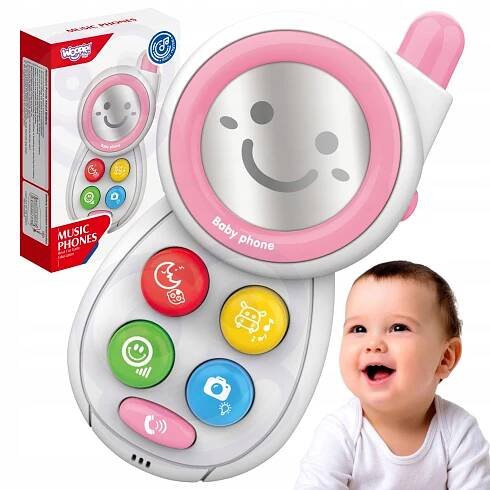 TELEFON INTERAKTIVNÍ Mobil ZVUKY PRO MIMINKA DĚTI KNOFLÍKY