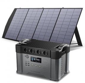 Allpowers přenosná elektrárna 110 / 230V Domácí / venkovní nouzové zálohování Power700w / 2000w solární generátor s 200w solárním panelem