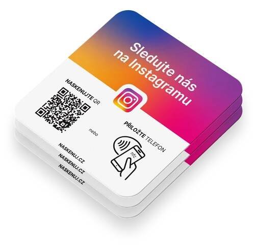 Instagram cedule s NFC čipem a QR kódem 3 ks - Naskenuj.cz