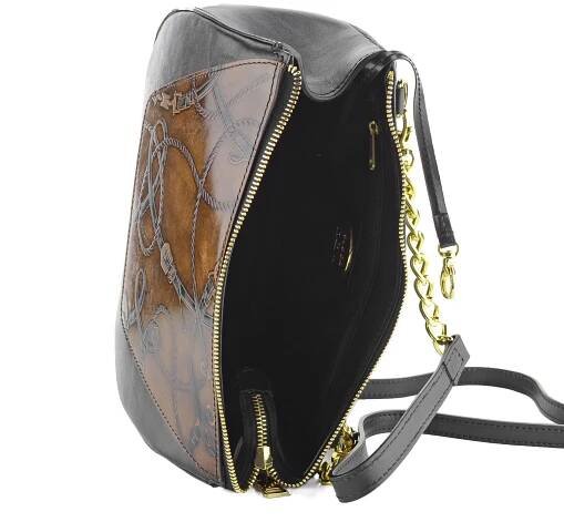 Elega by Dana M. luxusní crossbody kabelka černo/hnědá 69356