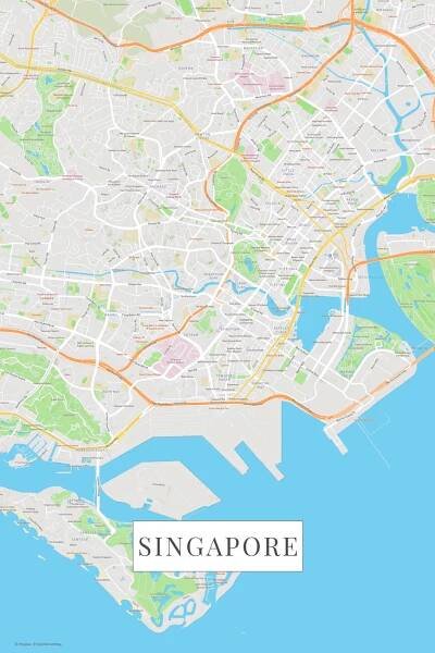 Mapa Singapur color