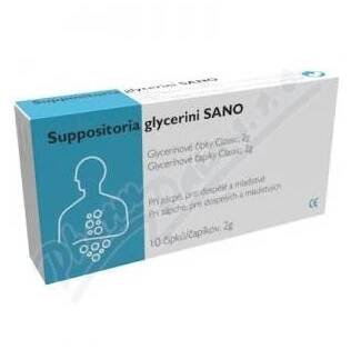 UAB INNOVATIVE Suppositoria glycerini SANO Glycerínové čípky Classic 2 g 10 ks