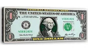OBRAZ DO OBÝVACÍHO POKOJE Americký dolar NA PLÁTNĚ 150x50
