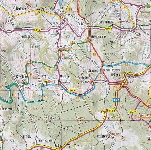 Sedlčansko,Slapy 1:50t turistická mapa (20) SC | International Travel Maps CZ