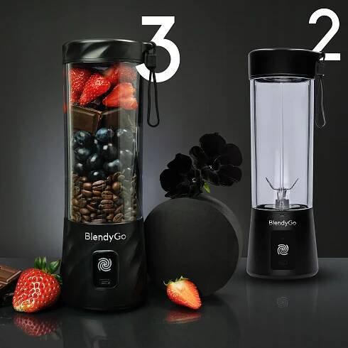 Originální mixér BlendyGo 3 - Bezdrátový USB kalichový mixér 550 ml Model 3