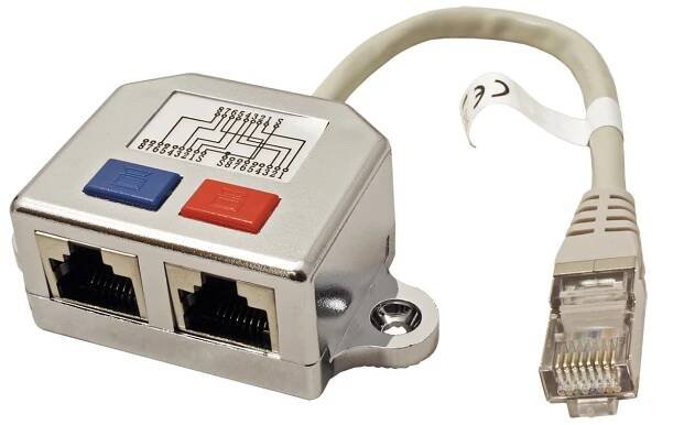 goobay Y adaptér kat. 5e, 1x RJ45M - 2x RJ45F, STP