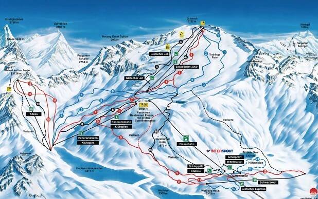 Mölltaler Gletscher - mapa sjezdovek