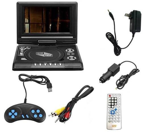 Callaa 7,8 palcový přenosný domácí auto DVD přehrávač VCD CD MP3 HD DVD přehrávač Analogový televizor USB SD karty RCA Herní LCD 16:9 Otočte