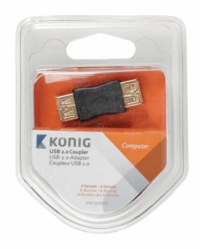 USB 2.0 slučovač, zásuvka A – zásuvka A, 1 ks, šedý