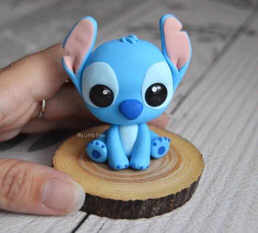 Stitch Figure - Polymer clay Stitch - Cake topper - Birthday cake - Baby shower - Baby Stitch Kawaii - Ohana - Cake deco