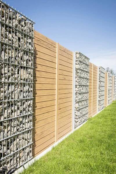 Sichtschutzzaun mit Gabione | NiF – NaturinForm
