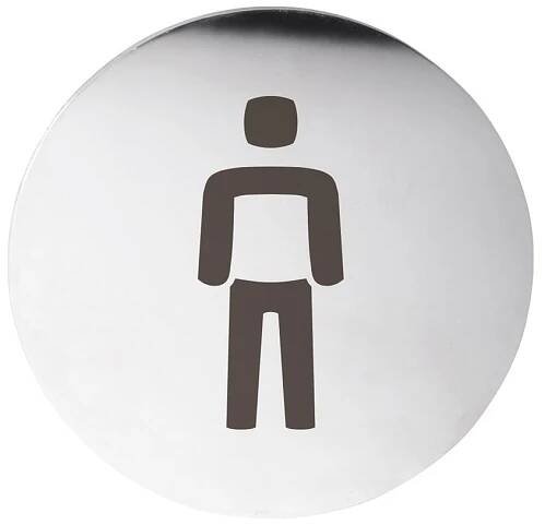 Cedule WC páni, Ø 75mm, nerez mat