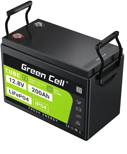 *Baterie Green Cell CUBE LiFePO4 LFPGC12V200AH Baterie LiFePO4 12V, 12,8V 200Ah, 2560Wh IP54 Lithium-železo-fosfátový Akumulátor pro karavany, pro obytné vozy, solární panely a jiné