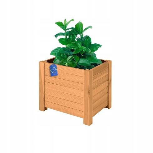 Květináč Velký Dřevěný Zahradní Na Terasa Balkon Vysoký 400x350x350 Dub Tvar obdélníkový