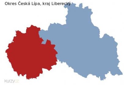 Mapa okresu Česká Lípa a kraje Liberecký