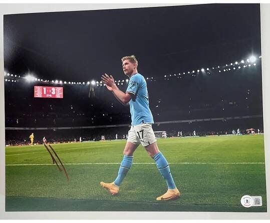 Kevin De Bruyne Signed Manchester City 11x14 Photo Bas Beckett 3
