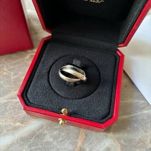 Cartier Trinity white gold ceramic prsten